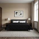 Summer Duvet Black 240 x 260 cm Microfiber and Teddy fleece