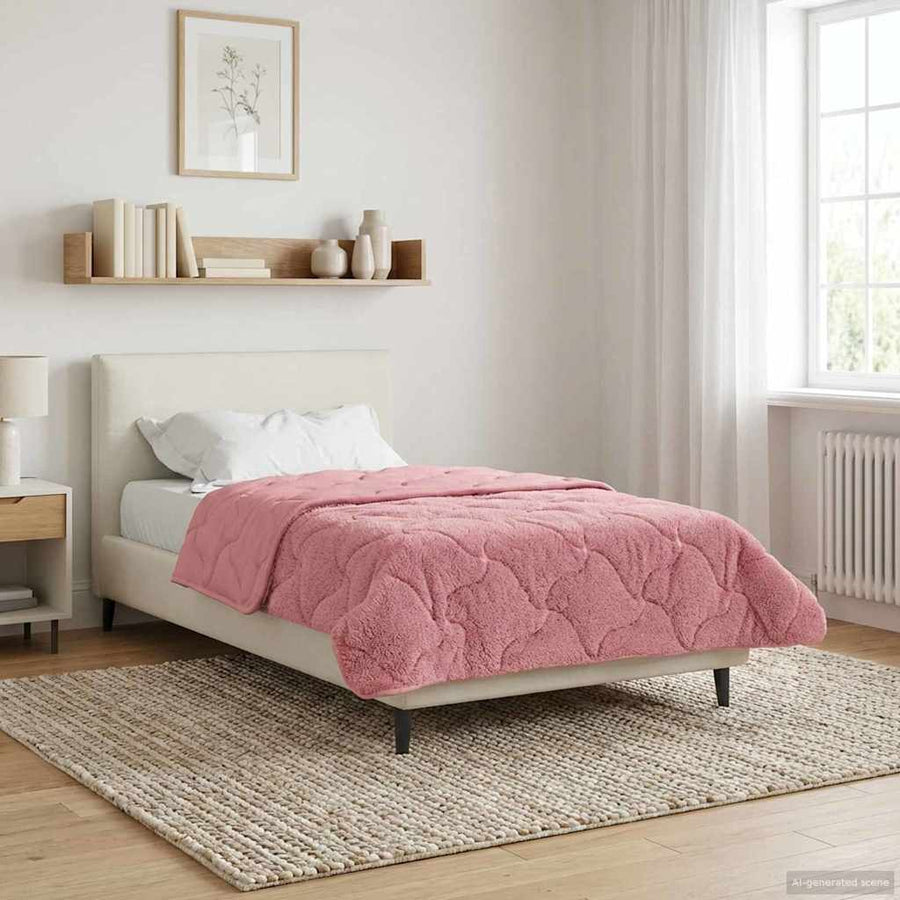 Zomer Dekbed Roze 140 x 220 cm Microfiber en Teddy fleece