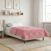 Zomer dekbed 155x200 cm roze microfiber teddy fleece