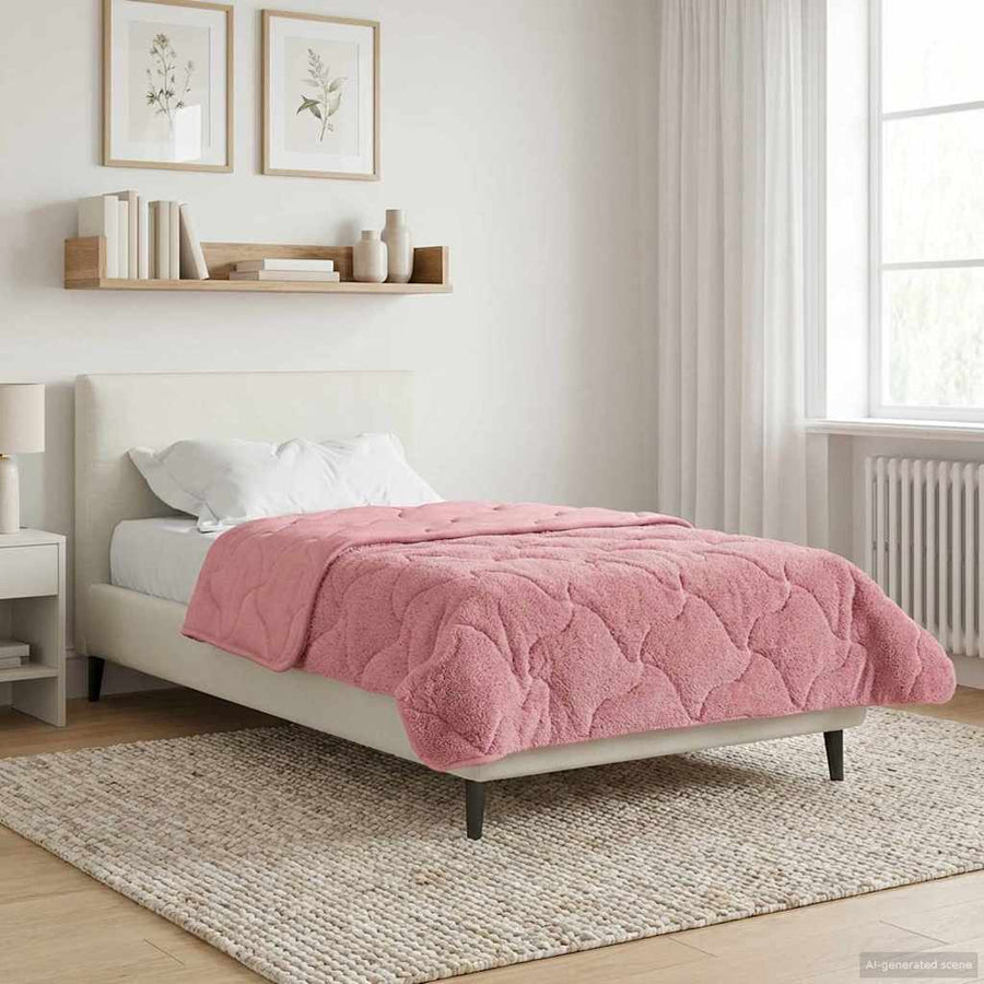 Zomer Dekbed Roze 155 x 200 cm Microfiber en Teddy fleece
