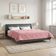 Zomerdekbed 200x200 cm microfiber teddy fleece roze