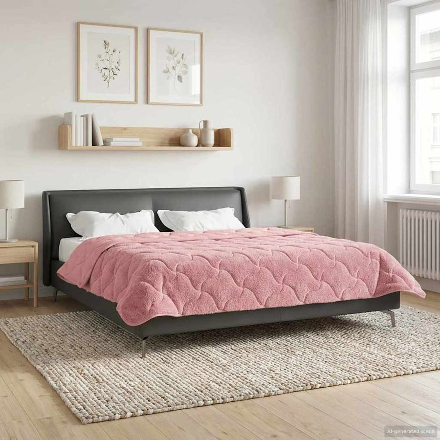 Zomer Dekbed Roze 200 x 200 cm Microfiber en Teddy fleece