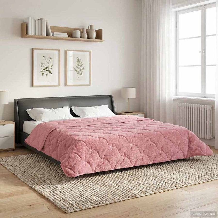 Zomer Dekbed Roze 200 x 240 cm Microfiber en Teddy fleece