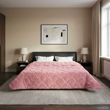 Zomer Dekbed Roze 200 x 240 cm Microfiber en Teddy fleece