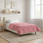Summer Duvet Pink 135 x 200 cm Microfiber and Teddy fleece