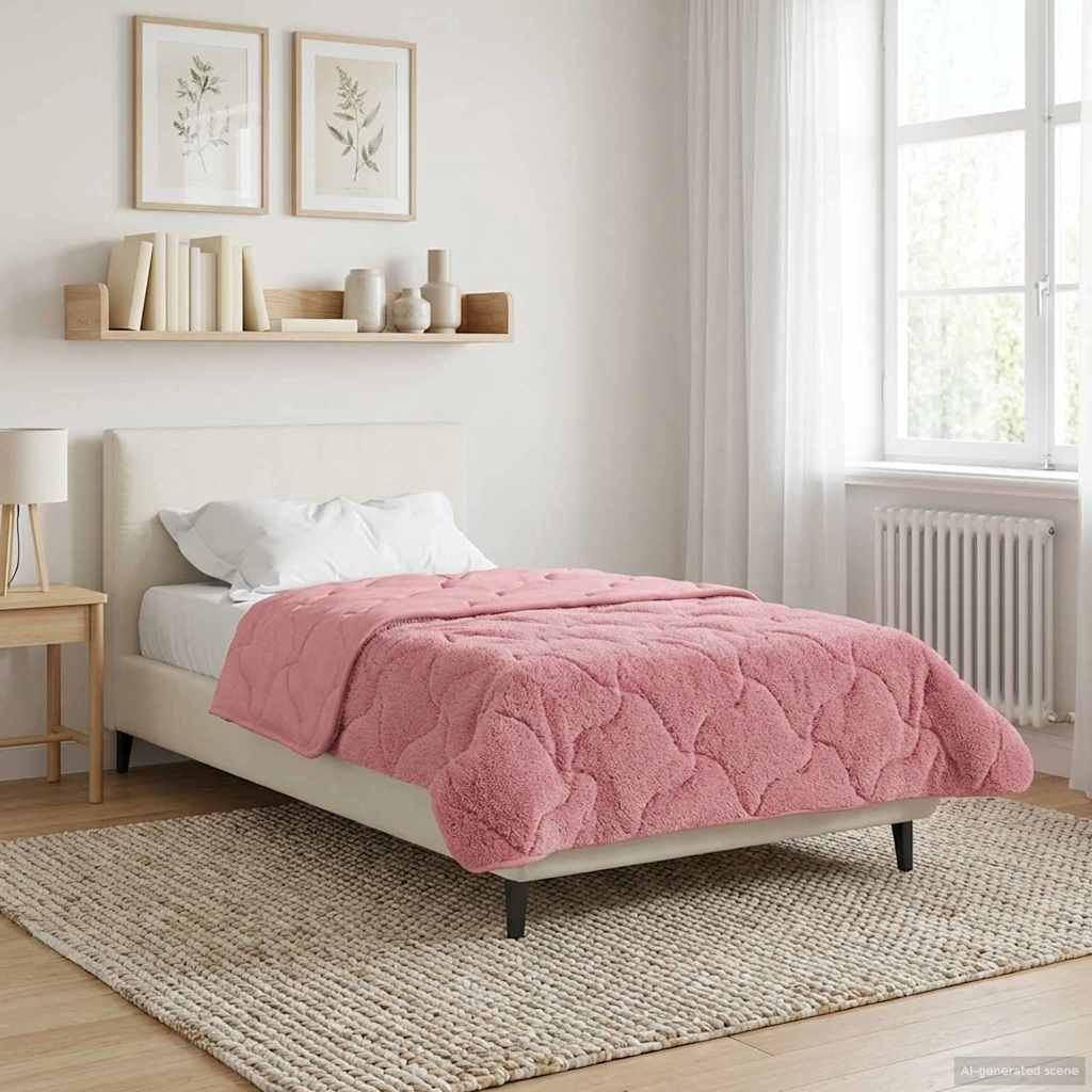 Zomer Dekbed Roze 135 x 200 cm Microfiber en Teddy fleece