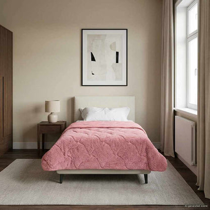 Zomer Dekbed Roze 135 x 200 cm Microfiber en Teddy fleece