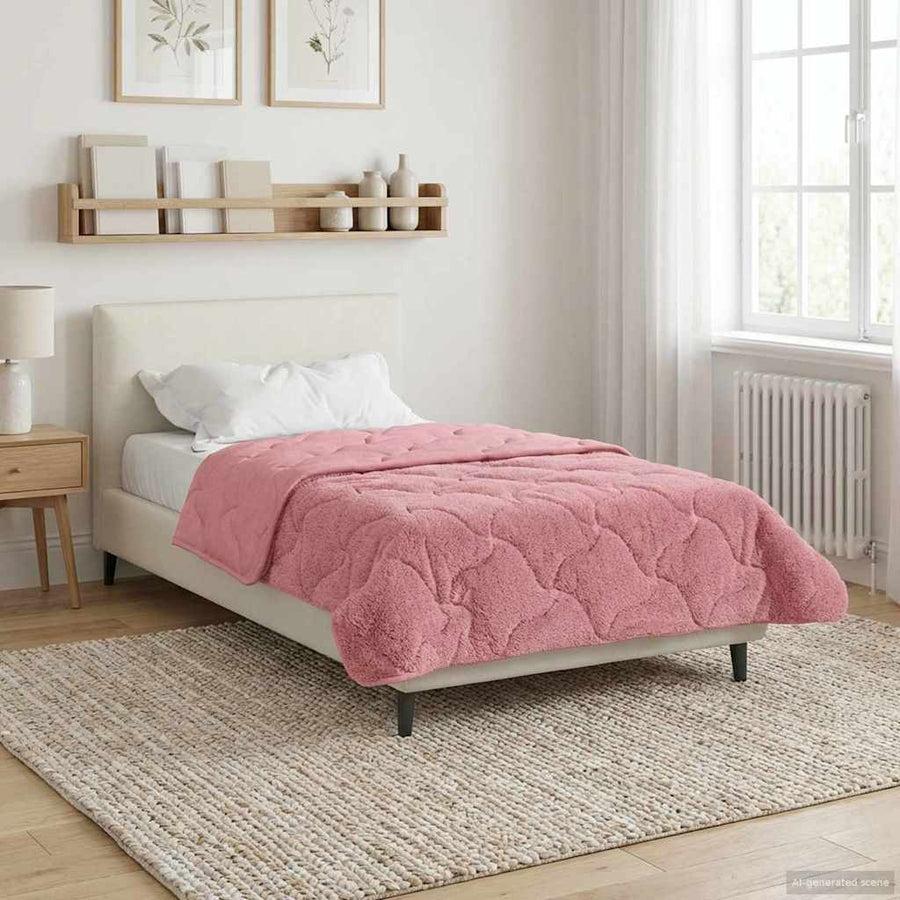 Zomer Dekbed Roze 140 x 220 cm Microfiber en Teddy fleece