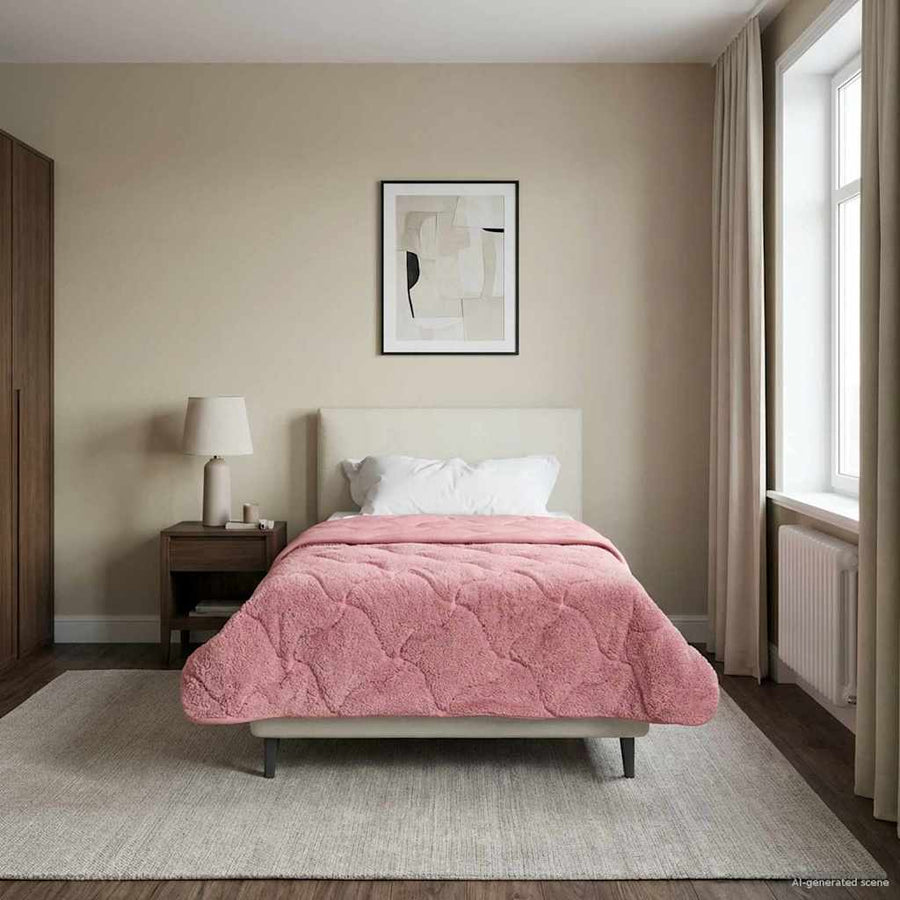 Zomer Dekbed Roze 140 x 220 cm Microfiber en Teddy fleece