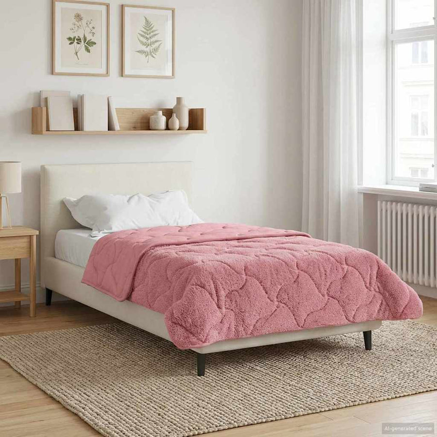 Zomer Dekbed Roze 155 x 220 cm Microfiber en Teddy fleece