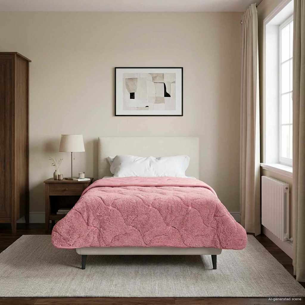Zomer Dekbed Roze 155 x 220 cm Microfiber en Teddy fleece