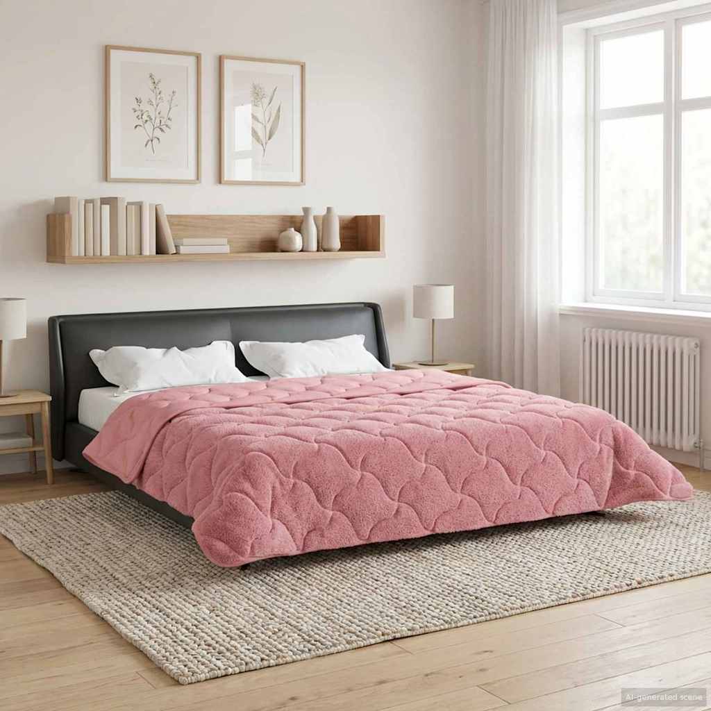 Zomer Dekbed Roze 220 x 240 cm Microfiber en Teddy fleece