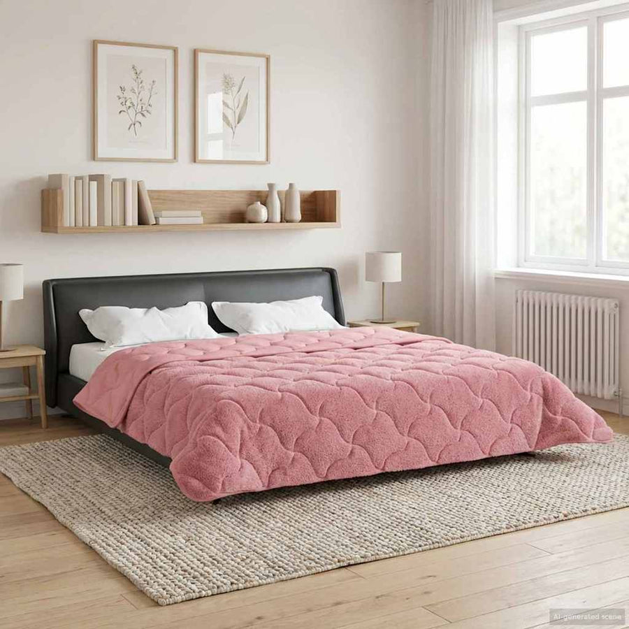 Zomer Dekbed Roze 220 x 240 cm Microfiber en Teddy fleece