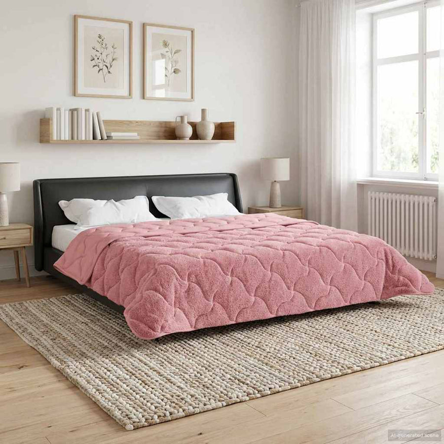 Zomer Dekbed Roze 220 x 260 cm Microfiber en Teddy fleece