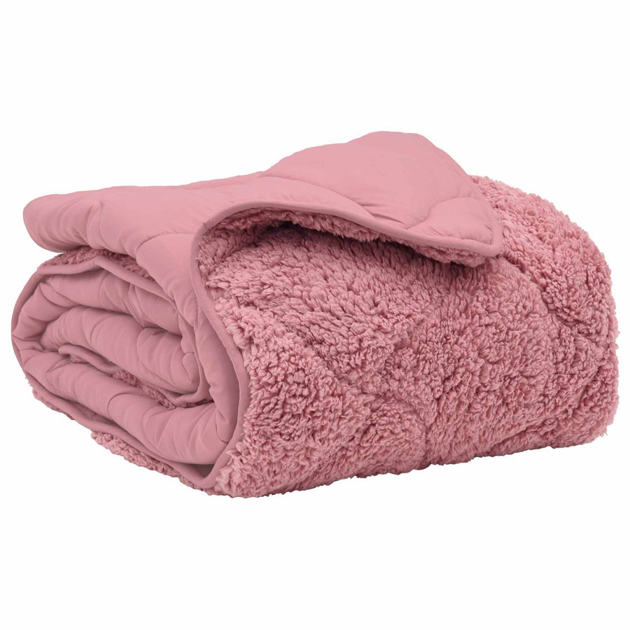 Zomer Dekbed Roze 240 x 260 cm Microfiber en Teddy fleece