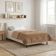 Zomerdekbed taupe 135x200 cm microfiber teddy fleece