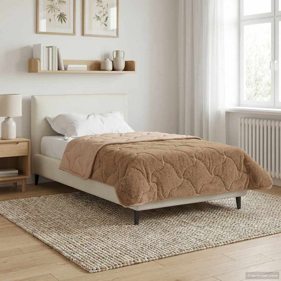 Zomer Dekbed Taupe 140 x 220 cm Microfiber en Teddy fleece