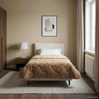 Summer Duvet Taupe 155 x 200 cm Microfiber and Teddy Fleece