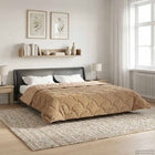 Summer Duvet Taupe 200 x 240 cm Microfiber and Teddy Fleece
