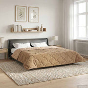 Zomer dekbed 200x240 cm taupe microfiber teddy fleece