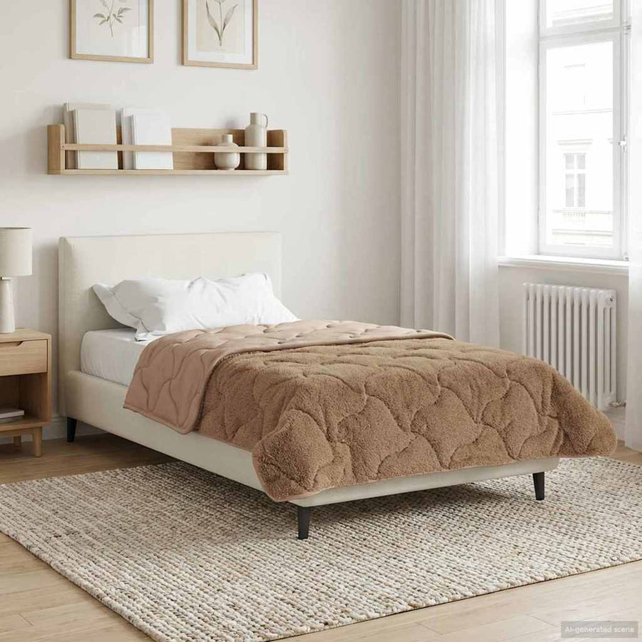Zomer Dekbed Taupe 140 x 220 cm Microfiber en Teddy fleece