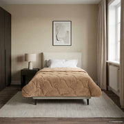 Zomer dekbed 140x220 cm microfiber teddy fleece taupe