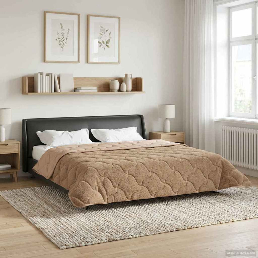 Zomer Dekbed Taupe 200 x 220 cm Microfiber en Teddy fleece