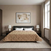 Zomer dekbed 220x240 cm microfiber teddy fleece taupe