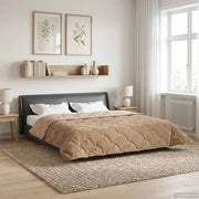 Zomer dekbed taupe 240x260 cm microfiber teddy fleece