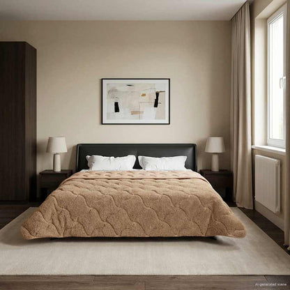 Zomer Dekbed Taupe 240 x 260 cm Microfiber en Teddy fleece