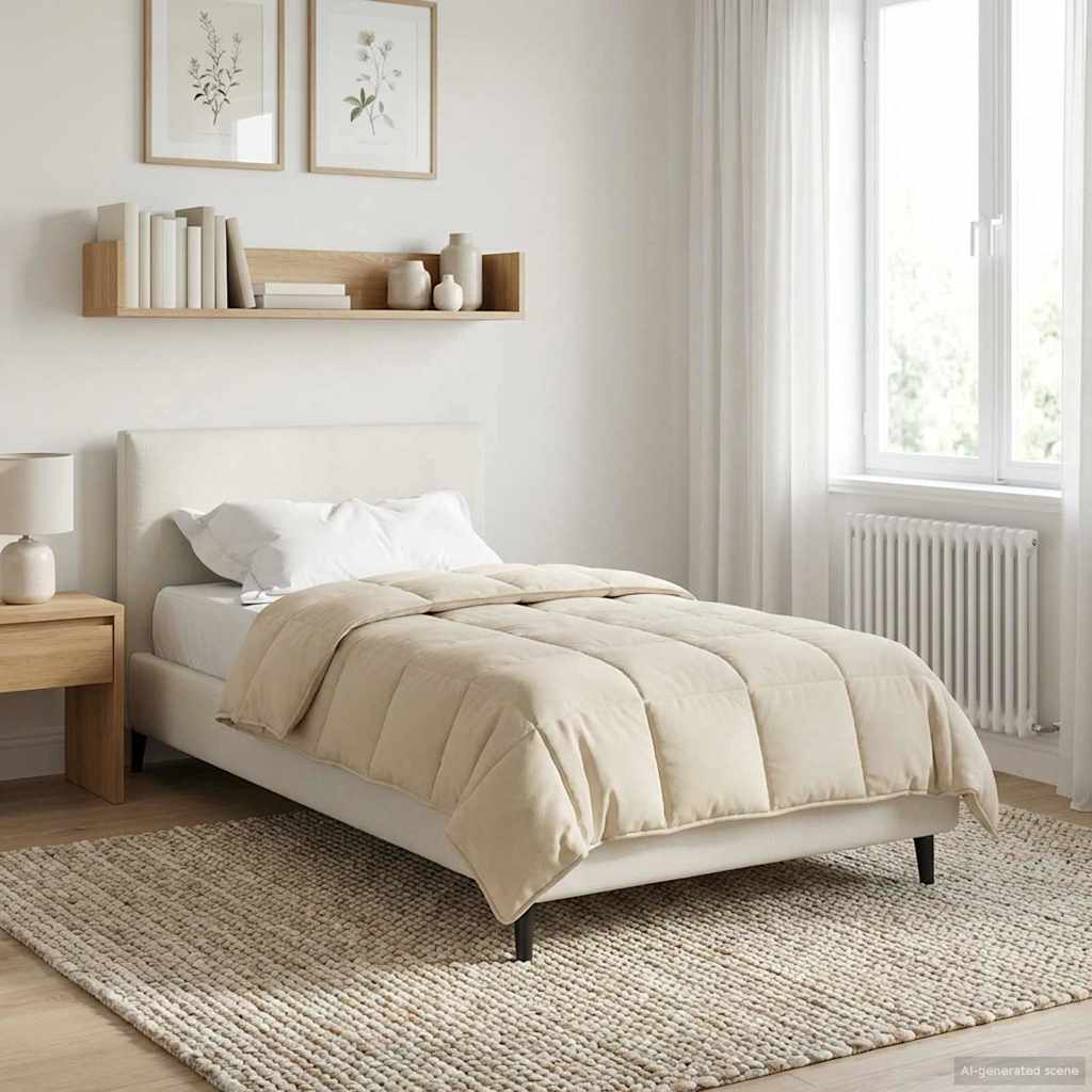 Zomer Dekbed Crème 135 x 200 cm Microfiber en Teddy fleece