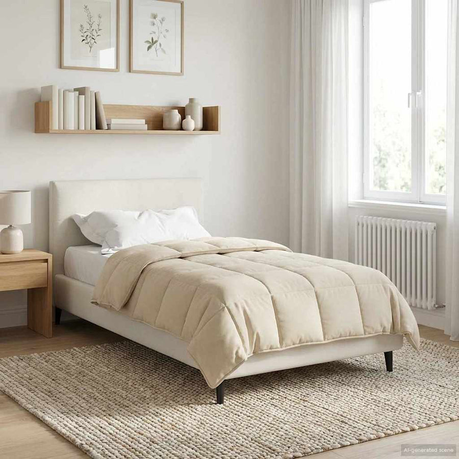 Zomer Dekbed Crème 135 x 200 cm Microfiber en Teddy fleece