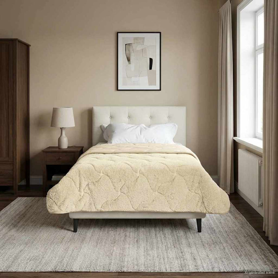 Zomer Dekbed Crème 135 x 200 cm Microfiber en Teddy fleece