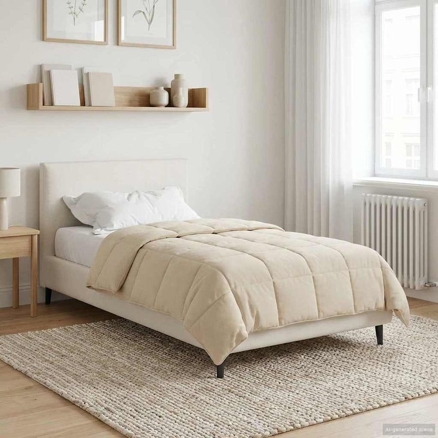 Zomer Dekbed Crème 140 x 200 cm Microfiber en Teddy fleece