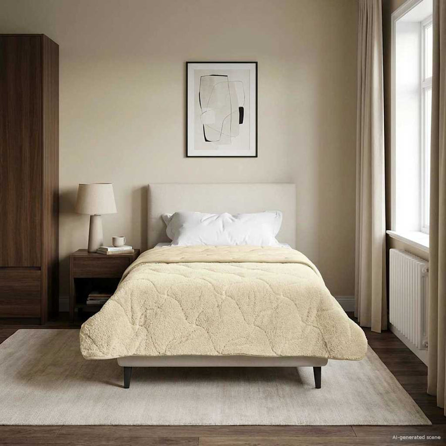 Zomer Dekbed Crème 140 x 200 cm Microfiber en Teddy fleece