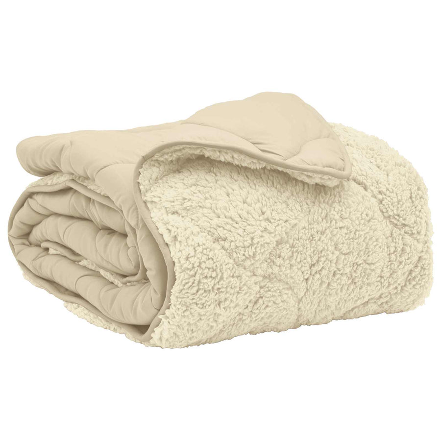 Zomer Dekbed Crème 140 x 200 cm Microfiber en Teddy fleece
