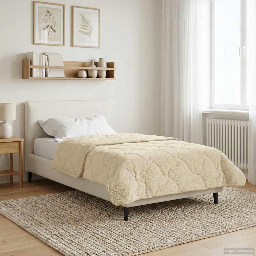 Zomer Dekbed Crème 155 x 200 cm Microfiber en Teddy fleece