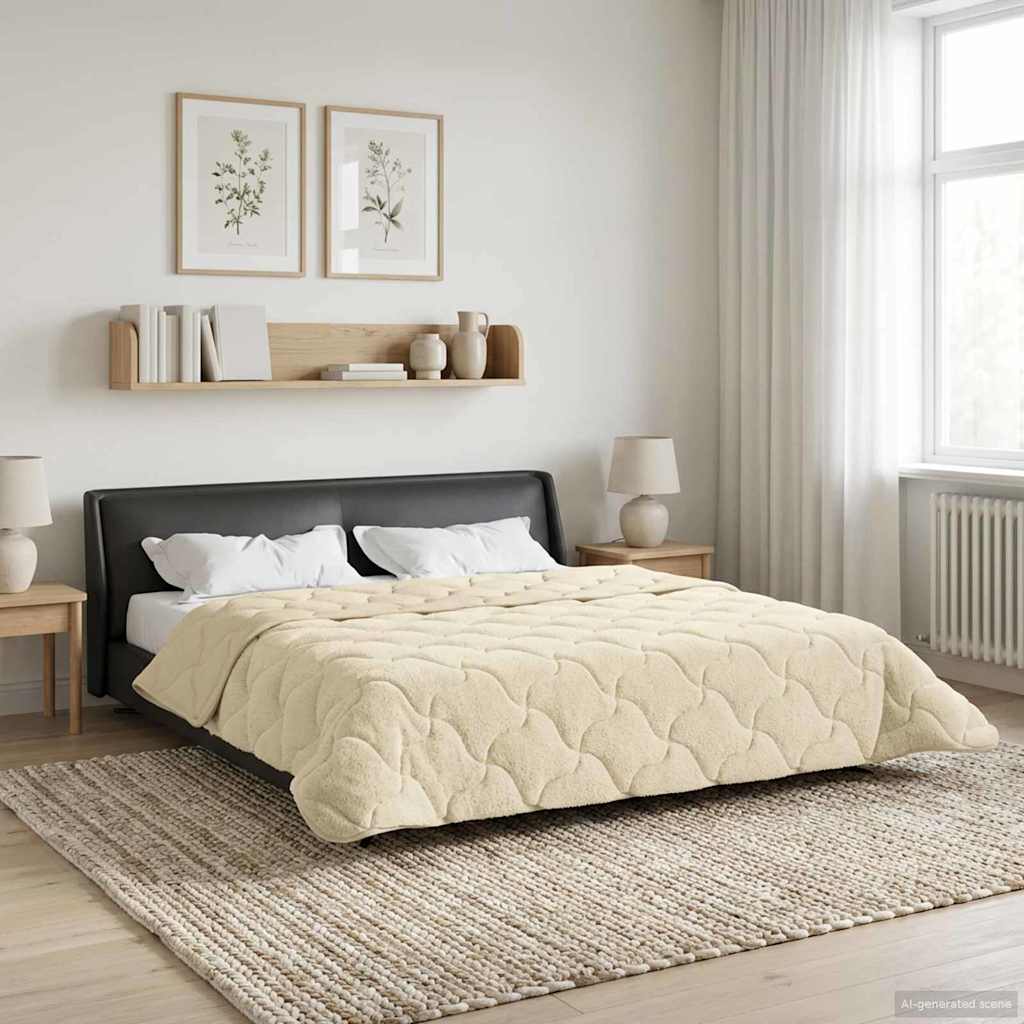 Zomer Dekbed Crème 200 x 200 cm Microfiber en Teddy fleece