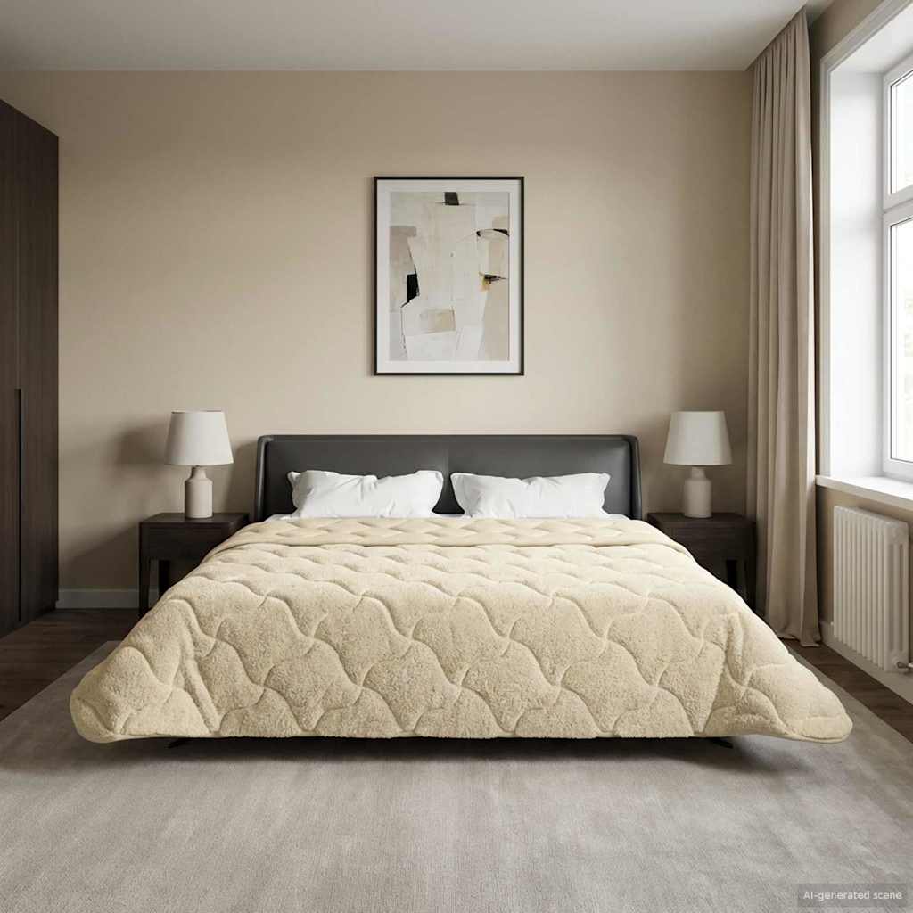 Zomer Dekbed Crème 200 x 200 cm Microfiber en Teddy fleece
