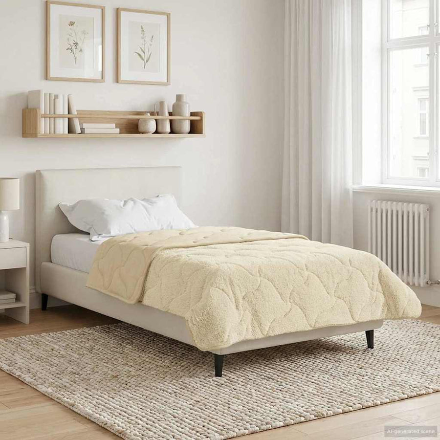 Zomer Dekbed Crème 135 x 220 cm Microfiber en Teddy fleece