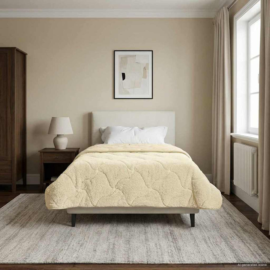 Zomer Dekbed Crème 135 x 220 cm Microfiber en Teddy fleece