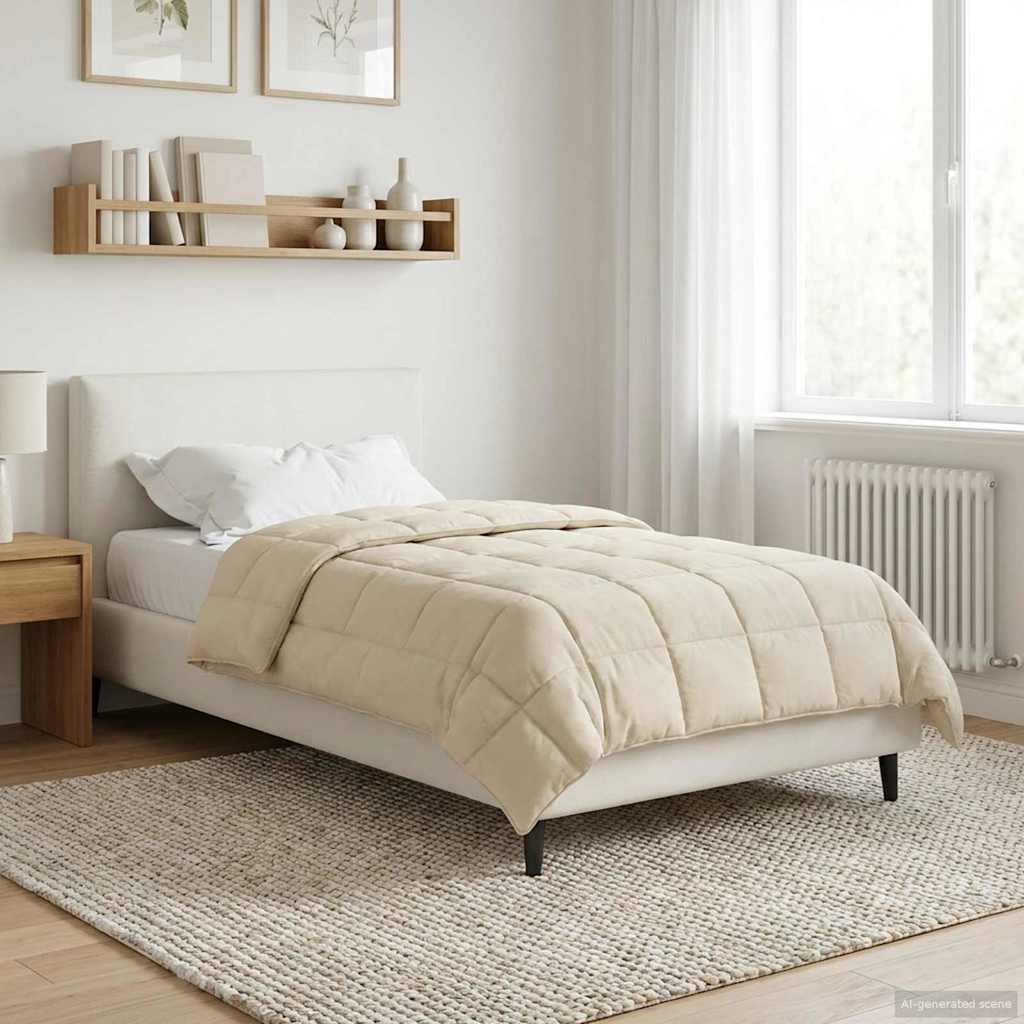Zomer Dekbed Crème 140 x 220 cm Microfiber en Teddy fleece
