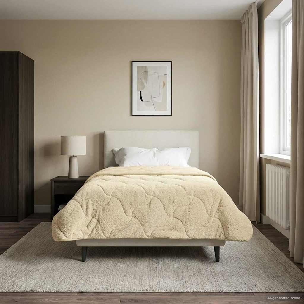Zomer Dekbed Crème 140 x 220 cm Microfiber en Teddy fleece