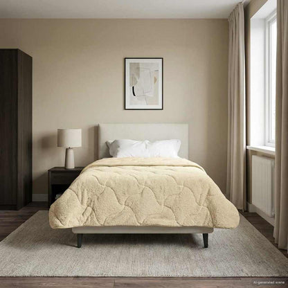 Zomer Dekbed Crème 140 x 220 cm Microfiber en Teddy fleece