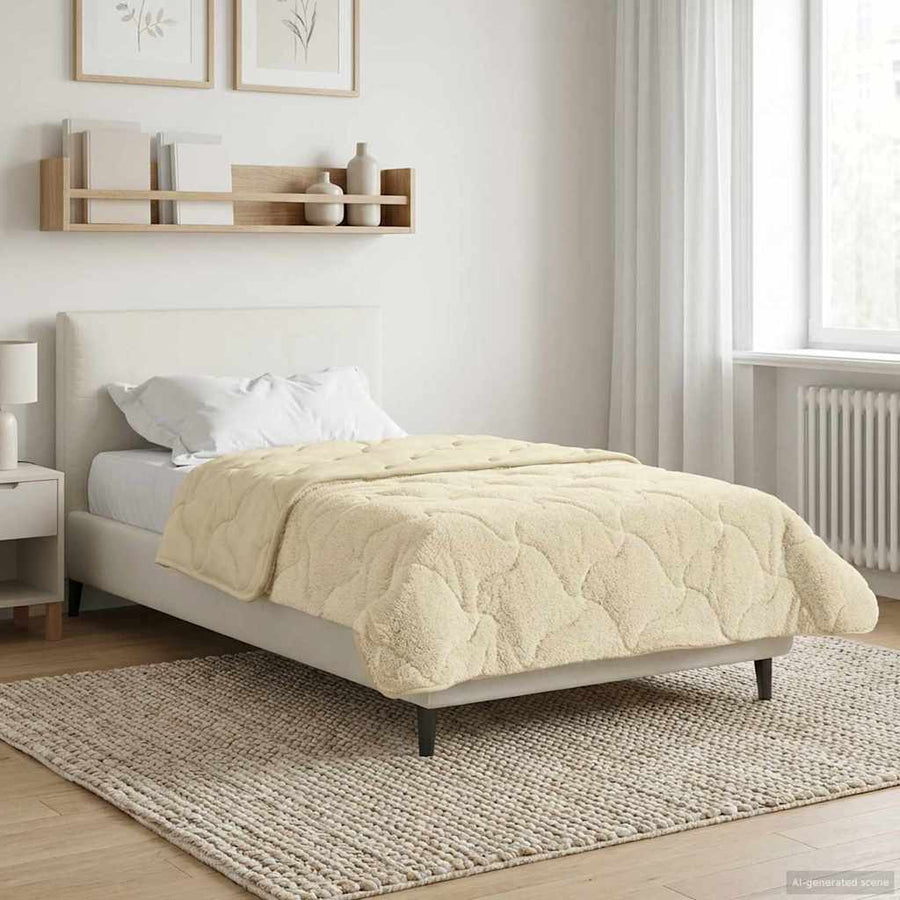Zomer Dekbed Crème 155 x 220 cm Microfiber en Teddy fleece