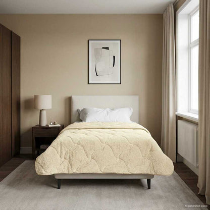 Zomer Dekbed Crème 155 x 220 cm Microfiber en Teddy fleece