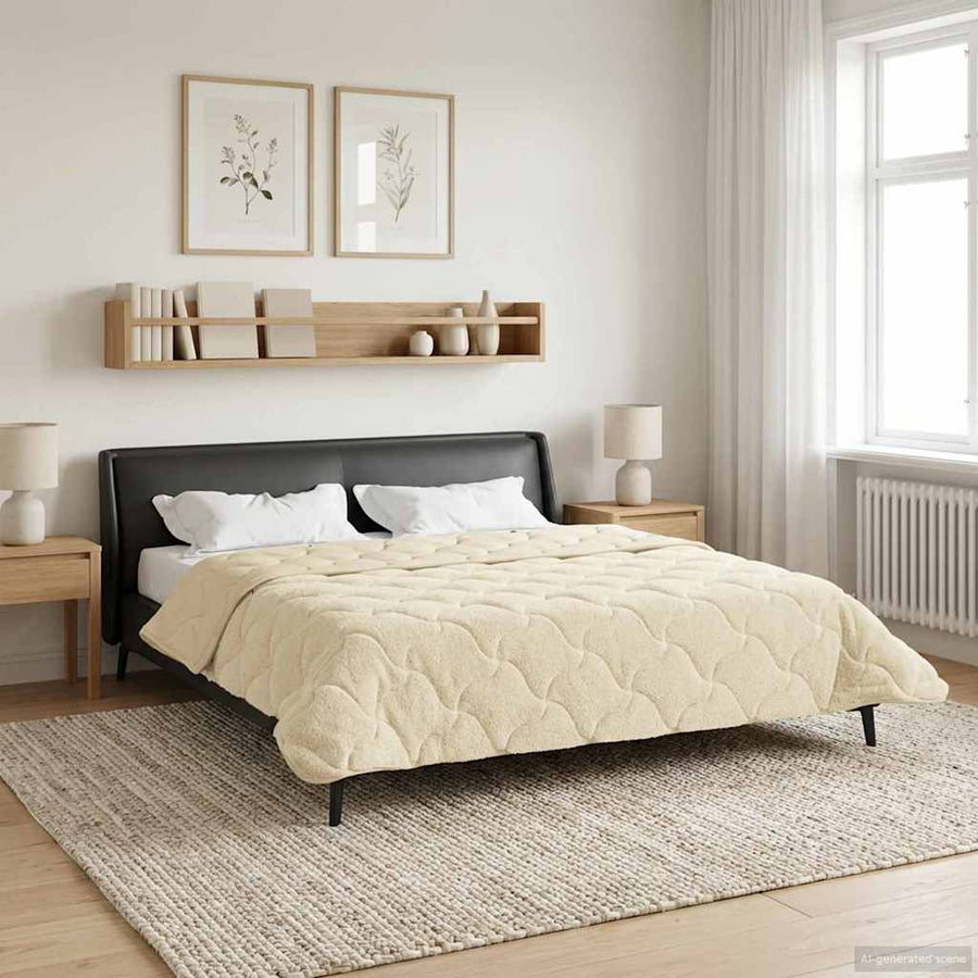 Zomer Dekbed Crème 200 x 220 cm Microfiber en Teddy fleece