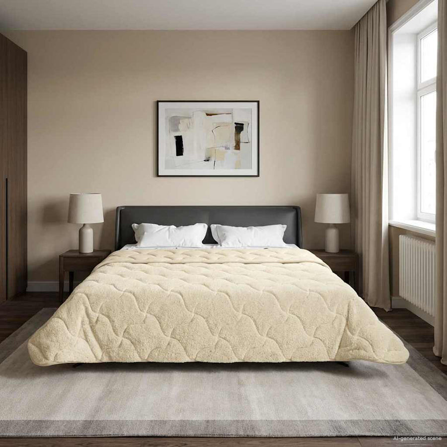 Zomer Dekbed Crème 200 x 220 cm Microfiber en Teddy fleece