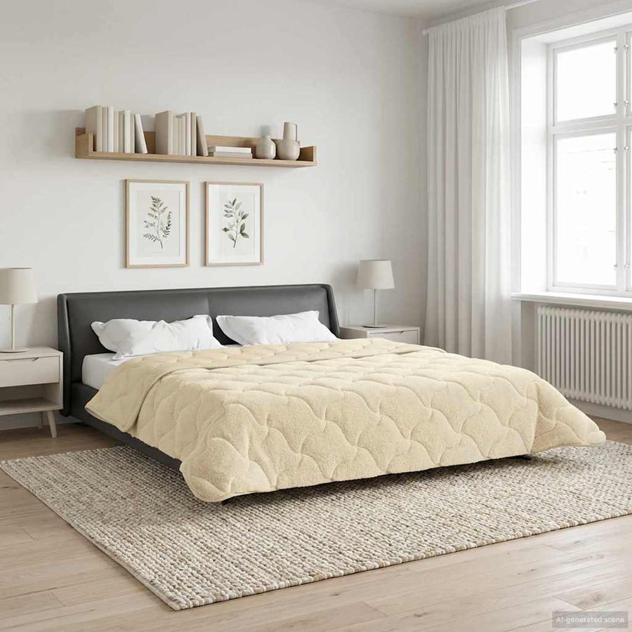 Zomer Dekbed Crème 220 x 240 cm Microfiber en Teddy fleece