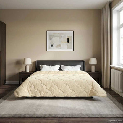 Zomer Dekbed Crème 220 x 240 cm Microfiber en Teddy fleece
